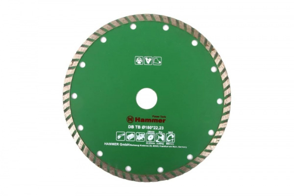 Диск алмазный 180х22 турбо универсальный DB TB 206-114 HAMMER Flex