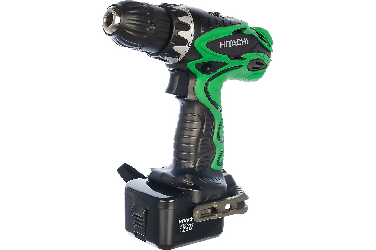 Дрель-шуруповерт аккумуляторная HITACHI DS12DVF3-RA 12.0В, 2х1.5Ач, 10мм