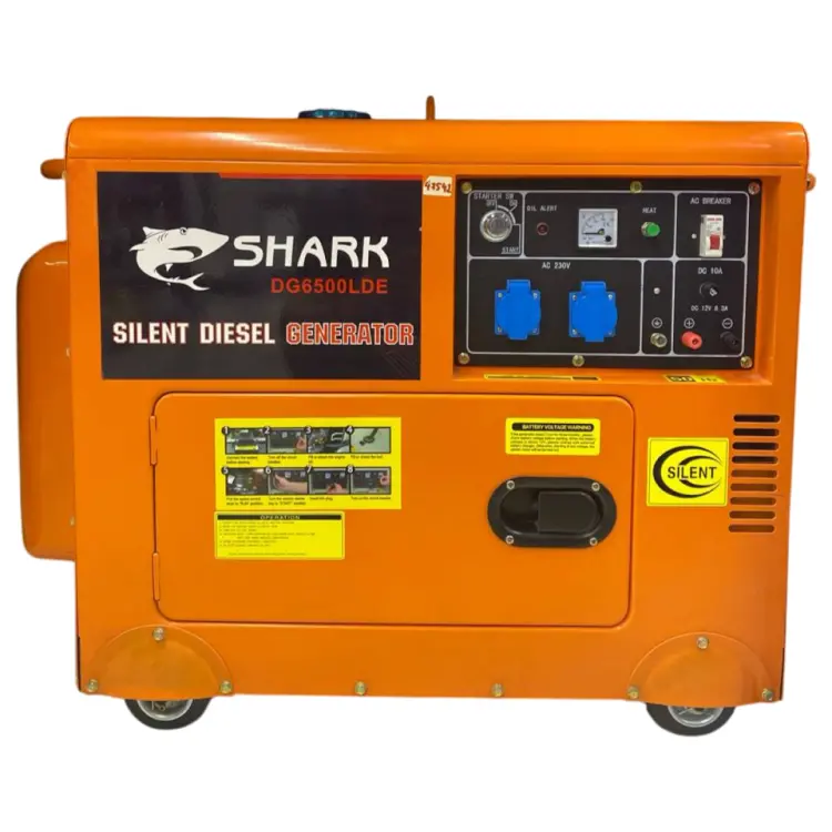 Электростанция дизельная   5,0 кВт, SHARK DG6500LDE 186FAE 5.0кВт; 230В; топл. бак 16л, автозапуск, 