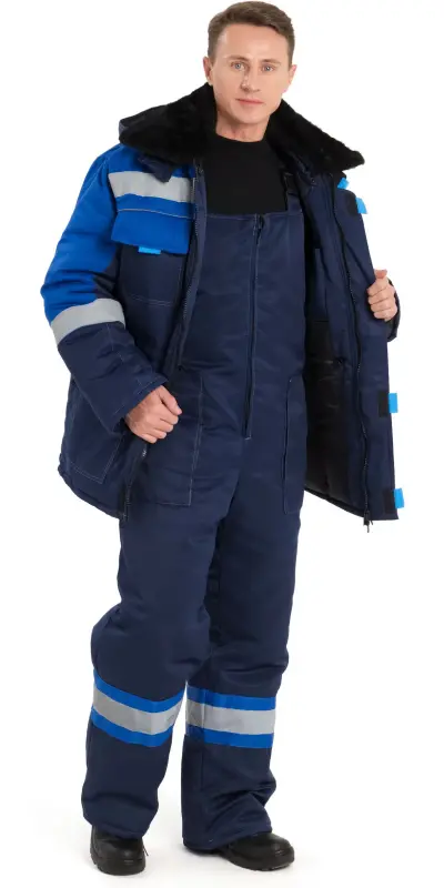 Костюм зимний "НОВА" куртка+ п/комб. р.48-50/182-188 син.вас. ветрозащит. -50С*  РАССО