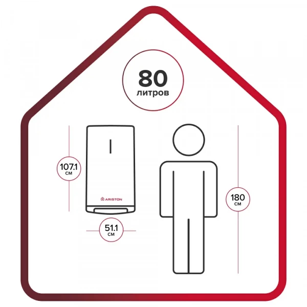 Водонагреватель накопительный  80л ARISTON ABSE VLS PRO PW 80 верт/гориз (2,5кВт 110мин 80*С 2 бака 