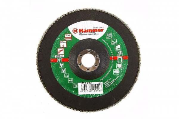 Круг лепестковый торцевой 180х22 Р 40 HAMMER 213-013 тип 1