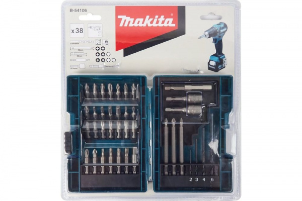 Набор бит  38 шт и насадок Makita B-54106